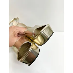 Open Edit Shoes Womens Size 9.5 Gold Kimber Ankle Strap‎ Platform Sandal thumbnail 11