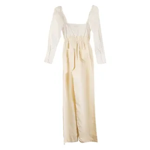 WeWoreWhat Shirt Jumpsuit Ivory NEW Size XS Long Sleeve Paperbag Waist Pant‎ thumbnail 7
