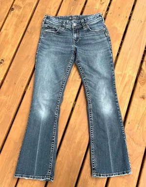 Silver Jeans Y2K Suki Surplus Low Rise Bootcut Thick Stitch Pockets Size 29 thumbnail 1