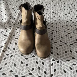 Rampage‎ Geller Womens Ankle Boots Tan Brown Knit Collar Buckle Strap Size 7M thumbnail 2