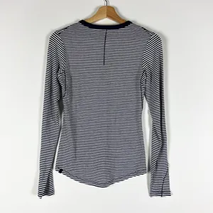 Lululemon Women's Hold Tight Long-Sleeve Shirt Minute Stripe White Club Blue 6 thumbnail 3