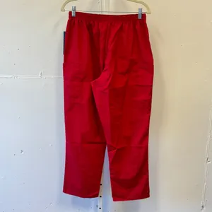 NWT Cherokee Workwear Red Scrub‎ Pants Petite Medium Elastic Waist Cargo Red thumbnail 2
