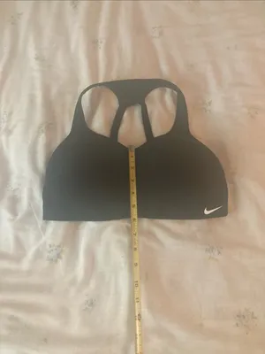 Nike Black Racerback Padded Sports Bra with White Swoosh thumbnail 5