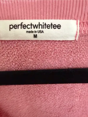 Perfectwhitetee Women's Pink Pullover Crewneck Sweater Size Medium thumbnail 3