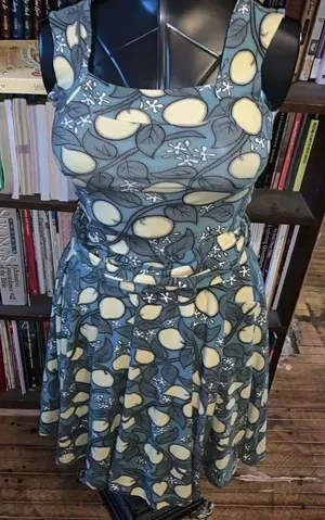 Effie’s Heart pear S square neck full skirt pinup girl knit sundress thumbnail 1
