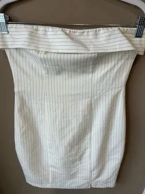 Strapless Pinstripe Dress White thumbnail 2
