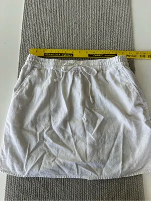 Forever 21 White Linen Drawstring Waist Mini Skirt Size XS thumbnail 5