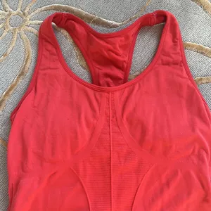 Atheletic Wear Sports Top Built in Bra Orange Red Small thumbnail 2