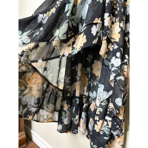 Scarlet Darkness Floral Maxi Dress M Smocked Puff Sleeve Cottagecore thumbnail 7