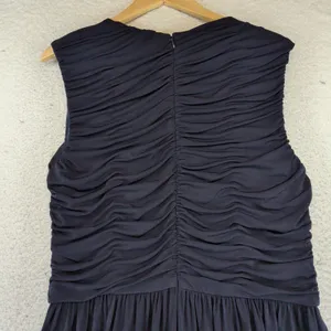 Brooks Brothers Red Fleece Navy Blue Ruched Sleeveless Jersey Dress XL thumbnail 5