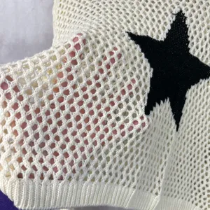 Social Collision Womens Star Mesh Crochet Sweater Size M‎ Edgy Indie Goth Grunge thumbnail 5