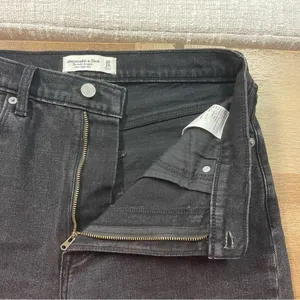 Abercrombie & Fitch The Ankle Straight Ultra High Rise in Black Size 30/10R thumbnail 9