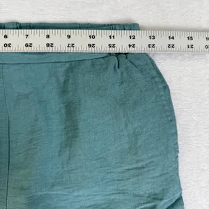 Happily Grey Teal‎ Green Wide Leg Textured Elastic Waist Pants Small thumbnail 3