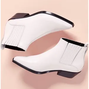 Rag & Bone Westin Boot Women 37.5 White Leather‎ Pointed Toe Western Minimalist thumbnail 1