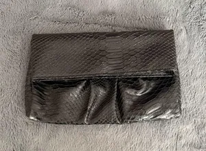 Kate Spade Black faux crocodile skin clutch thumbnail 1