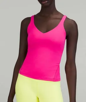 Lululemon Align Waist Length Tank Top Size 4 Sonic Pink Yoga Pilates Gym Fitness thumbnail 1
