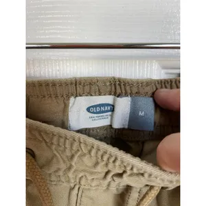 Old Navy jogger pants men's Medium khaki tan beige Flex stretch material READ thumbnail 7