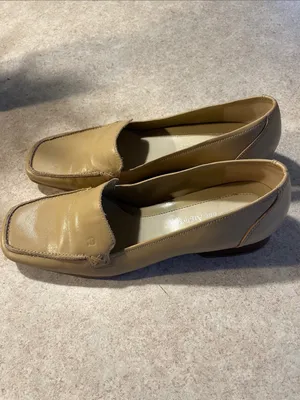 Etienne Aigner Tan Leather Slip-On Loafers thumbnail 3