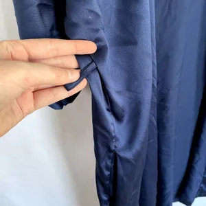 Victoria's Secret blue satin feel robe lingerie women's XS/S pockets no belt‎ thumbnail 5