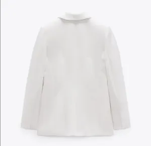 ZARA blazer white waisted tailored tuxado suit jacket thumbnail 3