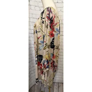 Venus off-the-shoulder long-sleeve tunic Dress with a Floral Print - Medium thumbnail 3