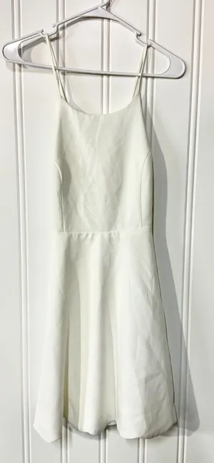Lulus‎ Dress Women Size Medium White Mini Sleeveless Summer Party Open Back thumbnail 1