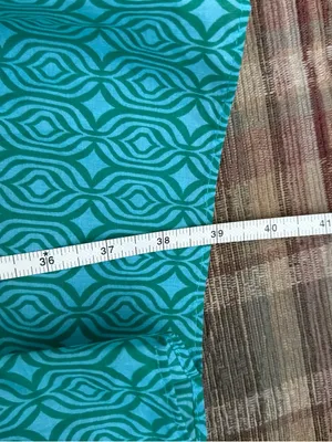 Zara Teal Geometric Smocked Maxi Skirt thumbnail 4