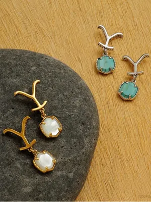 Kendra Scott x Yellowstone Dutton Drop Earrings Vintage Silver Turquoise thumbnail 6