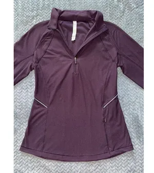 Lululemon Define Athletica Half Zip Pullover Running Top Thumb Holes Purple Sz 6 thumbnail 2