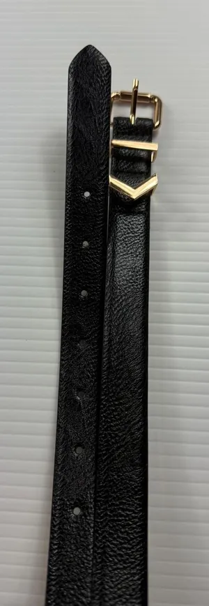 Vince‎ Camuto Black Skinny Belt rose Gold V Buckle VB402877 Large Womens thumbnail 1