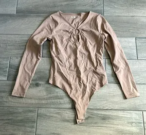 Abercrombie & fitch soft A&F collection long sleeve thong bodysuit thumbnail 1
