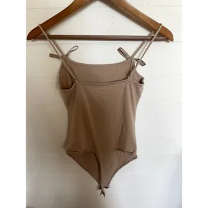 AMERICAN EAGLE Bow Strap Bodysuit Beige Size Small S Spaghetti Cami Tank Top thumbnail 5