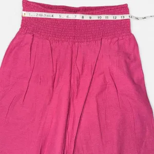 Source Unknown Magenta Cotton Linen Pants with Wide Stretch Waistband, XL thumbnail 3