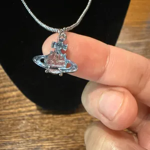 Transparent Blue Pendant Necklace thumbnail 4