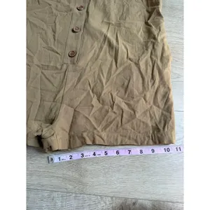 Lumiere utility Tan Short Sleeve Button Down Romper Women's Size Small thumbnail 2