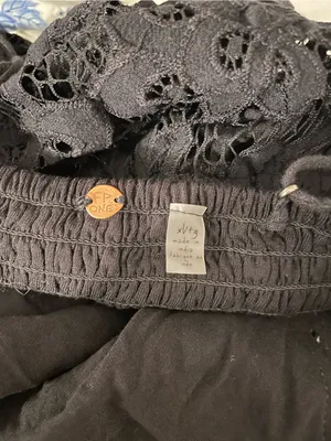 Free People Adella Black Lace Bodysuit Spaghetti Straps X-Large thumbnail 9