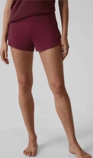 Athleta Women’s Sleep Short Pajama 1X Burgundy Red Lounge Soft Comfy Cozy thumbnail 1
