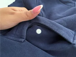 lululemon athletica Navy Cropped Half-Zip Hoodie Sweater thumbnail 2