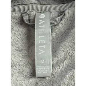 EUC ATHLETA Jacket Womens Gray Velour Triumph Double Cozy Gray Hoodie size M thumbnail 4