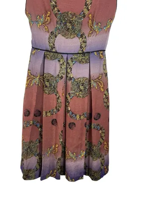 Vintage Y2K Asian Inspired Nicole Miller 2 Empire Waist Sleeveless Mini Dress thumbnail 6