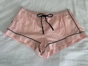 Victorias Secret 100% Cotton Pajama Shorts Pink & Black thumbnail 1