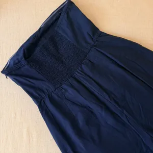 Bombay Paisley Strapless‎ Embroidered Linen Blend Jumpsuit Navy Blue XS Boho thumbnail 11