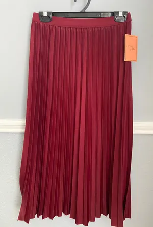New Mix Burgundy Midi Skirt thumbnail 1