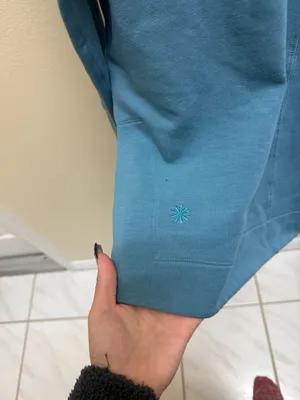 Athleta Cozy Karma Asymmetric Sweatshirt in Blue Teal thumbnail 5