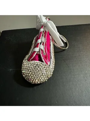 Rhinestone Pink Sneaker Keychain thumbnail 3