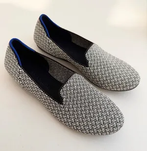 Rothys The Loafer in Slate Herringbone Size 7.5 Academia Minimalist Flats Office thumbnail 1