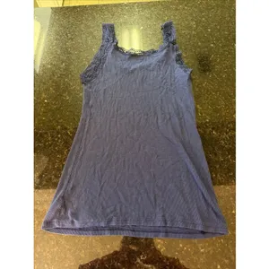 Vintage Old Navy Ribbed Tank‎ Top Lace Trim Sz L Y2K Long Layering Shirt Scoop thumbnail 6