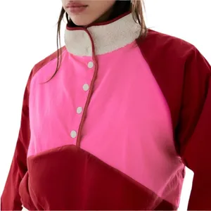 Zara Cropped Shearling Retro Colorblock Jacket M thumbnail 3