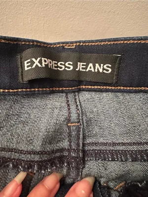 Express Women's Dark Indigo Skinny Jeans thumbnail 3