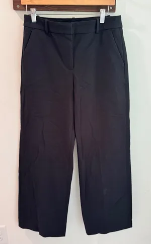 J.Crew Remy Pant Black Wide Leg Cropped Trouser Cotton Blend Womens 4 thumbnail 1